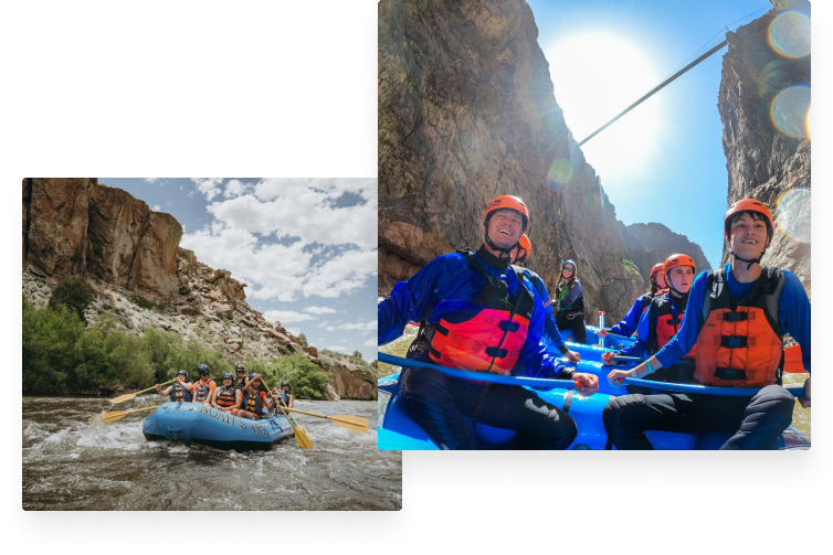 whitewater rafting collage