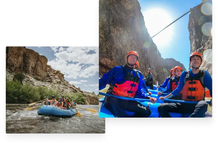 whitewater rafting collage